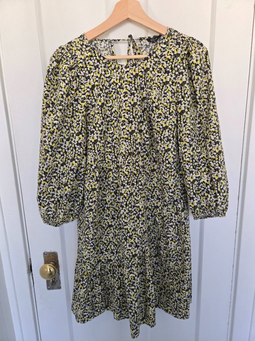 Rails Women's Louise Ditsy Floral Tiered Mini Dress Size M Oversized Cottagecore